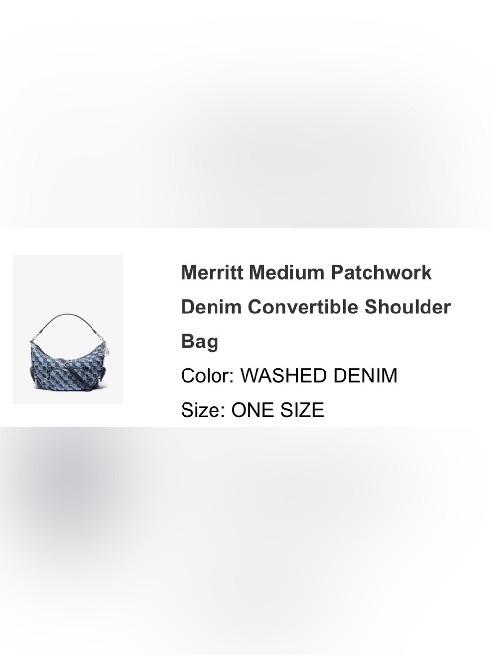 Michael Kors Frayed Denim Patchwork Shoulder Bag in Blue - Picture 16 of 16